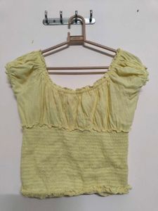 Butter Yellow Smocked Top