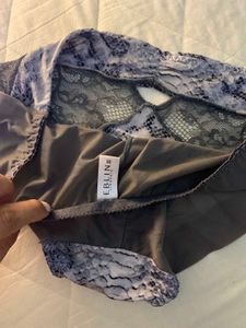 Stylish Snake Print Lace Briefs