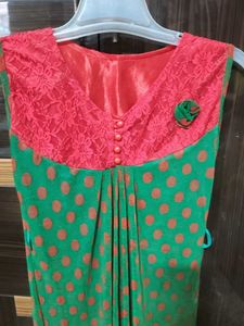 Long bright green top