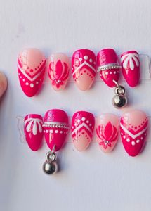 Press-On Nails with Charm