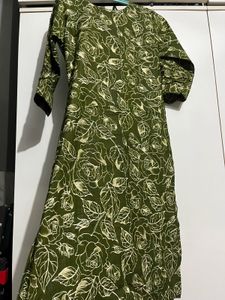 Green Floral Print Kurta