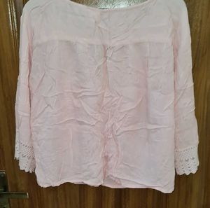Chic Pink Lace Detail Tunic