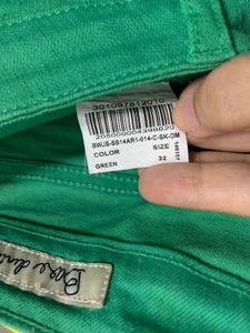 Bare Denim Green Shorts