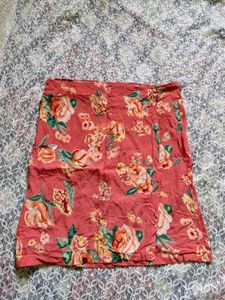 Floral Print Wrap Skirt