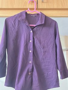 Elegant Plum Colored Button-Up Blouse