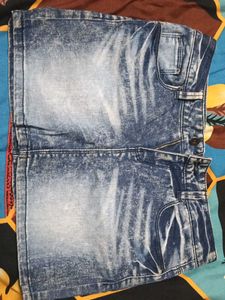 Blue Denim Mini Skirt