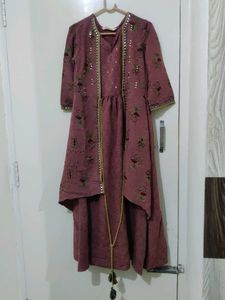 Elegant Purple High-Low Kurti Dress