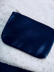 Multi-Utility Leather Pouch - Blue