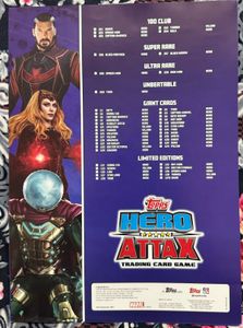Marvel Hero Attax 22 Binder Covers/Checklist + Mat