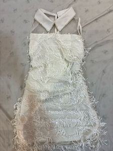 Stunning White Fringe & Sequin Dress