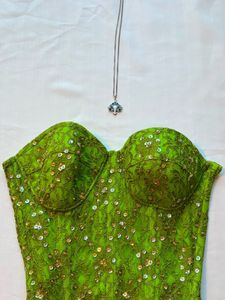 Sequin Embellished Corset Top