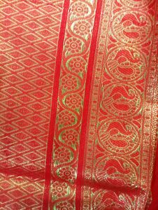 Beautiful Red And Golden Saree