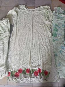 Light Green Floral Kurta Set
