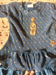 Girls Blue Velour Skirt &amp; Top Set