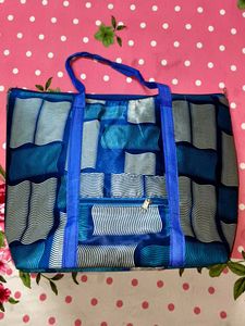 Unique Blue Patterned Tote Bag