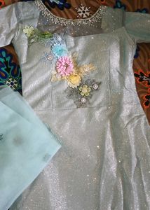 Stunning Light Blue Embroidered Gown