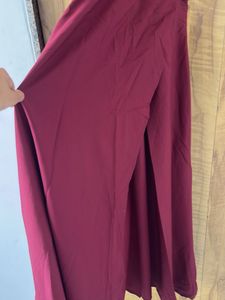 Maroon Maxi Dress slit dres