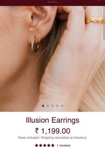 Gold Tone Crystal Embellished Spiral Earrings