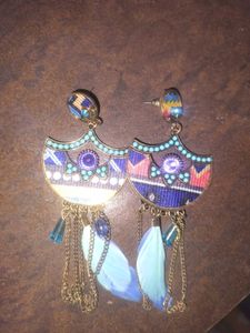 Boho Feather Drop Earrings