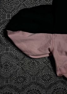Colorblock Zip Up Hoodie - Black &amp; Pink