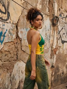 Yellow &amp; Green Halter Top