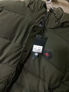 Stylish Puffer Jacket - Olive Green