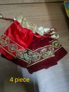 Red Velvet Drawstring Pouch