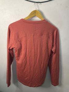 Women's Coral V-Neck Long Sleeve Top