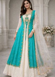 Partywear Gawn with pant & Dupatta