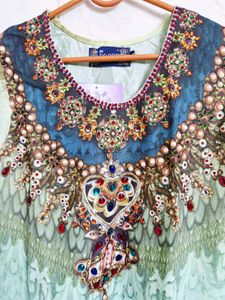 Seven East Aqua Green Embellished Kurta