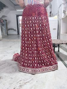 Maroon Sequined Lehenga Choli Set