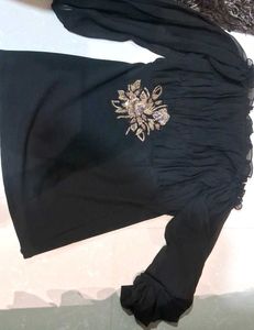Elegant Black Embroidered Blouse