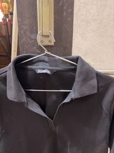 Classic Black Cropped Polo Shirt