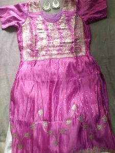 Handstitched magenta kurti set 🌟