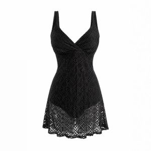 Elegant Black Net Swimsuit