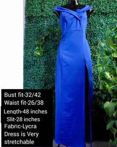 Royal Blue Off-Shoulder Maxi Dress
