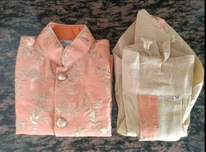 3-piece Indo Western Jacquard Ethnic Set for Boys