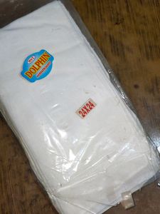 Self Design White Rumal Set Of 2