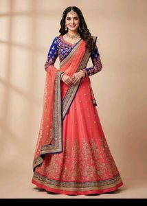 Stunning Coral Lehenga Choli