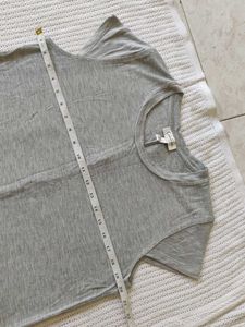 Grey T-Shirt Dress with Side Slits