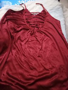 2 piece Silky Burgundy Nightgown