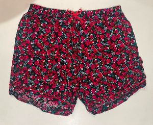 Floral Print Drawstring Shorts