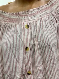Chic Off-Shoulder Striped Top