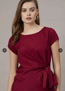 Women's Red Tie-Front Top