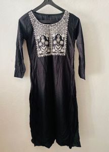 Black Embroidered Kurta