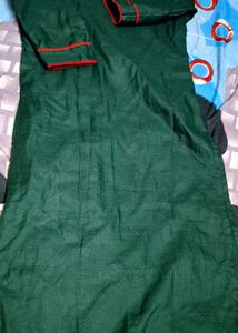 Teal Kurta with Tree Embroidery