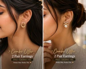 2 Pairs Elegant Gold Tone Earrings