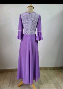 Elegant Purple Lace Gown