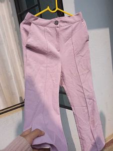 High waist Lavender Flare Leg Trousers