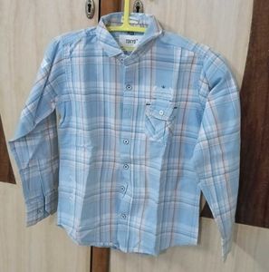 Men's Light Blue Checked Shirt